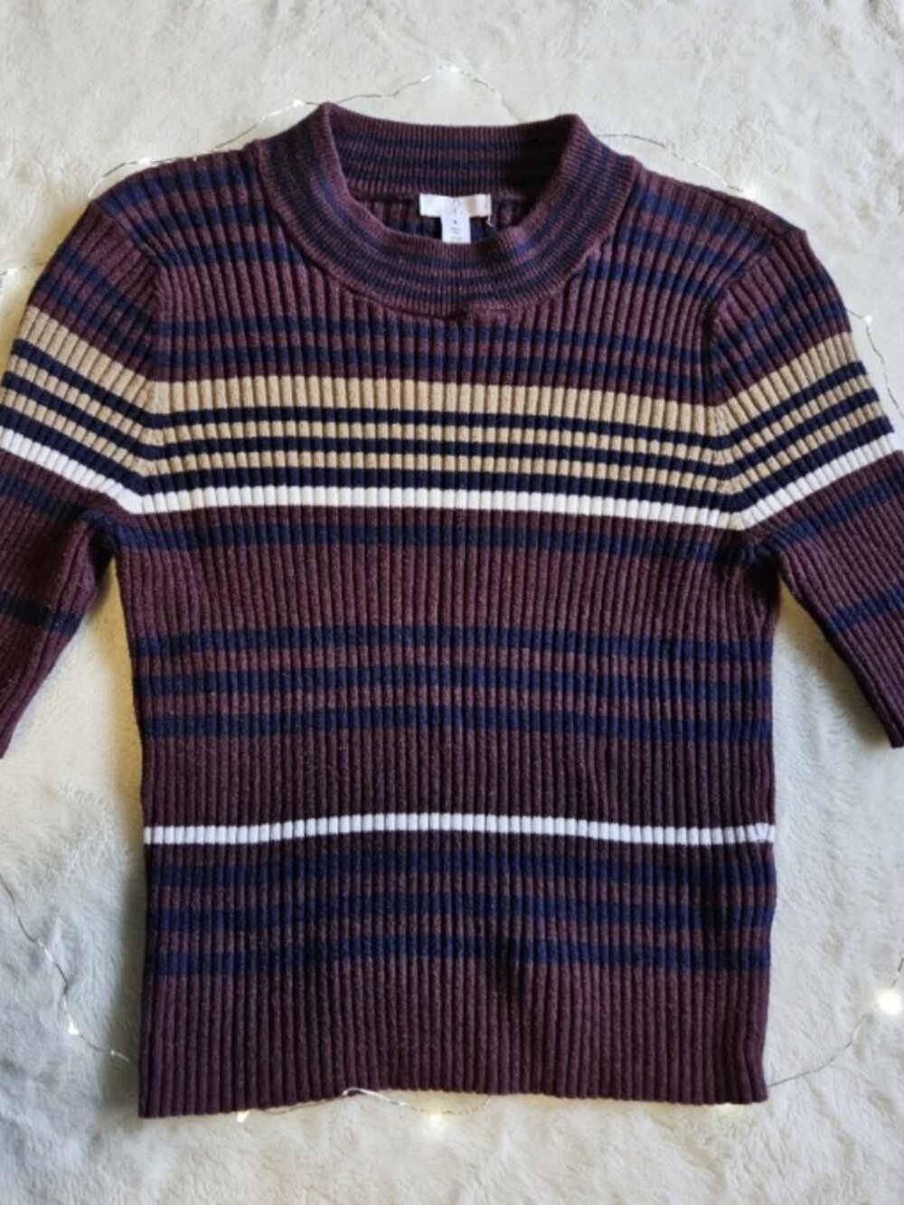 Maroon Striped Cropped Top - Picture 5 of 5